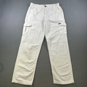 Blanc du Nil Premium White Cotton Slub Cargo Pants Small Designed in France